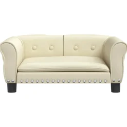 MAISON EXCLUSIVE - Lit pour chien crème 70x45x30 cm similicuir