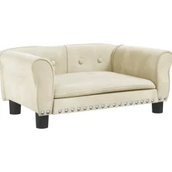 MAISON EXCLUSIVE - Lit pour chien crème 70x45x30 cm velours