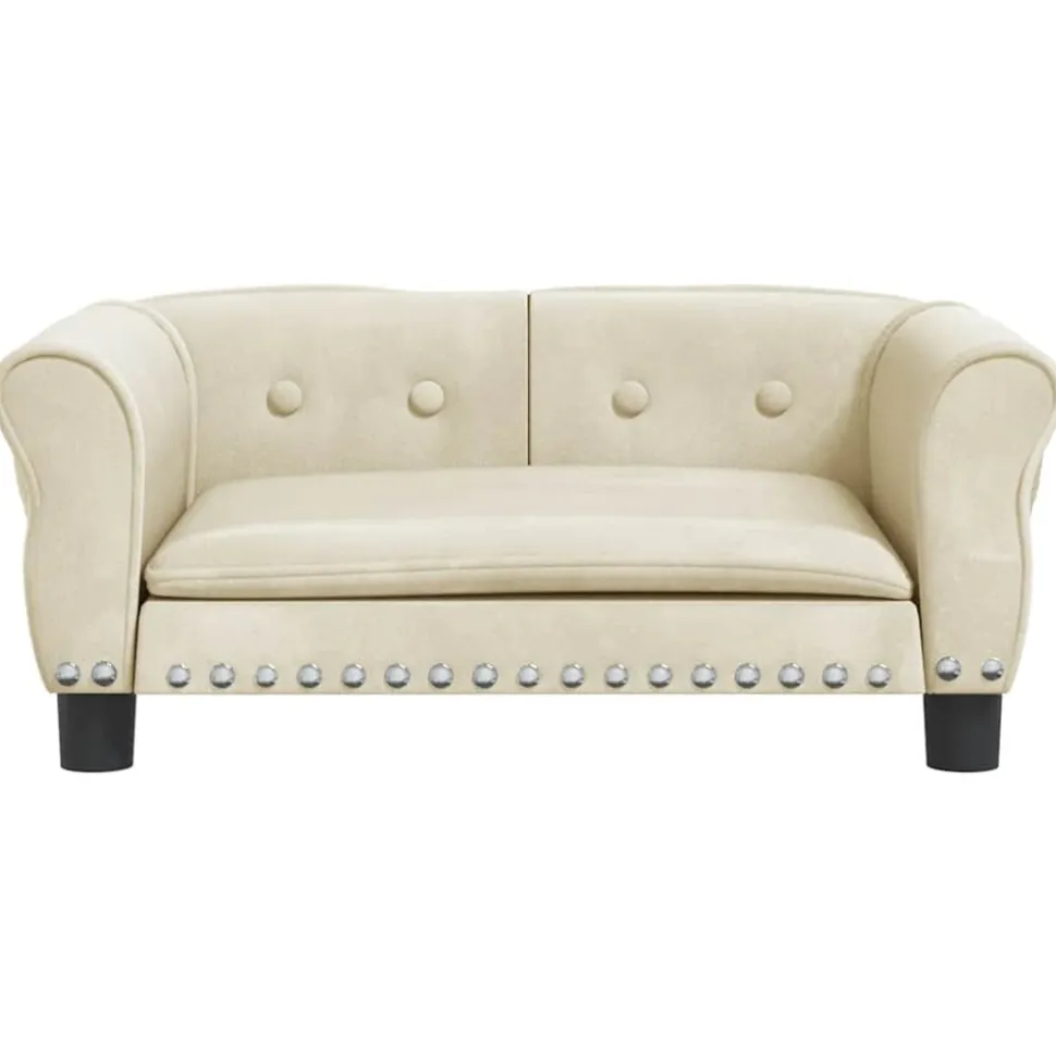 MAISON EXCLUSIVE - Lit pour chien crème 70x45x30 cm velours