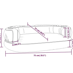 MAISON EXCLUSIVE - Lit pour chien ergonomique mousse bleu foncé 75x53cm similicuir