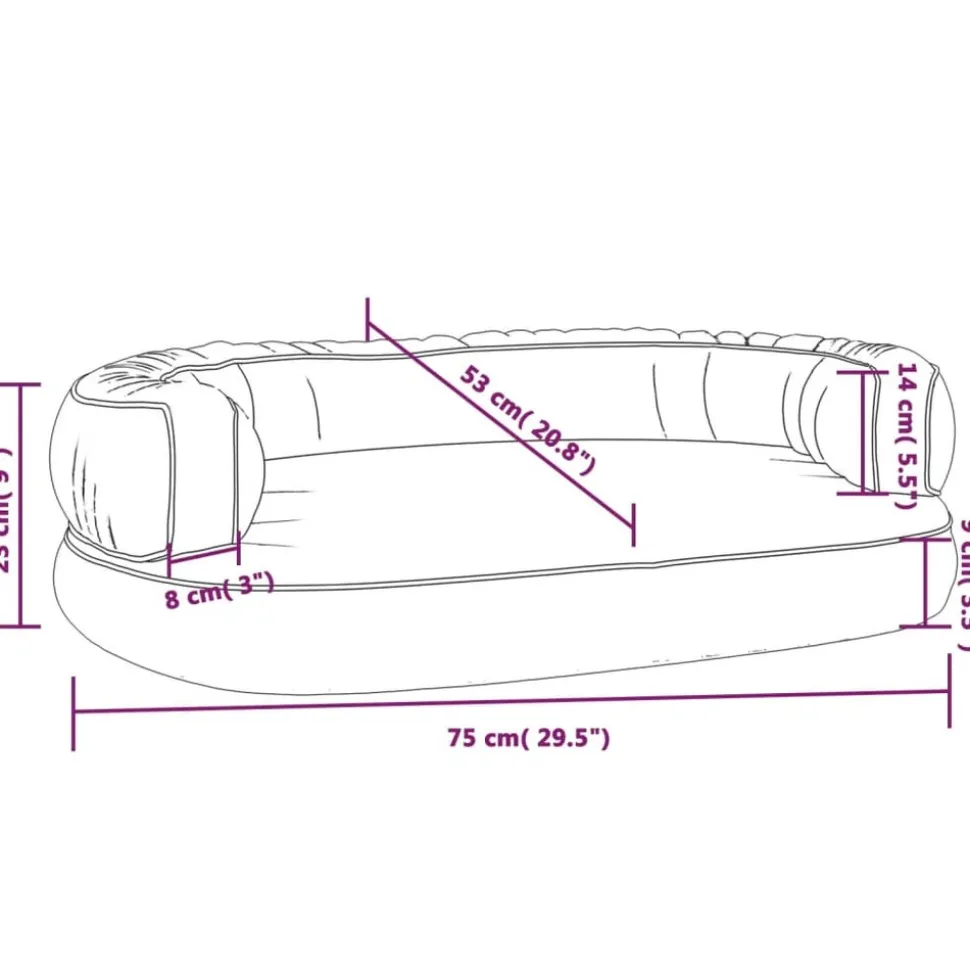MAISON EXCLUSIVE - Lit pour chien ergonomique mousse gris 75x53 cm similicuir