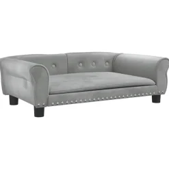 MAISON EXCLUSIVE - Lit pour chien gris clair 95x55x30 cm velours