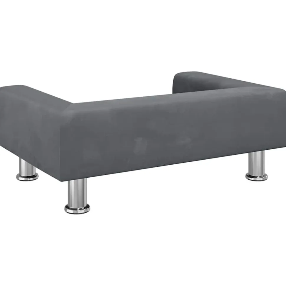 MAISON EXCLUSIVE - Lit pour chien gris foncé 70x45x26,5 cm velours