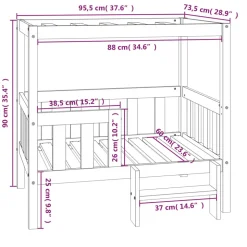 MAISON EXCLUSIVE - Lit pour chien gris 95,5x73,5x90 cm bois de pin solide