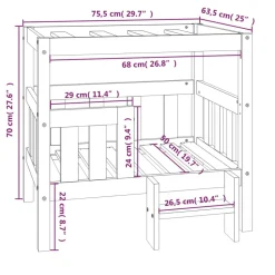 MAISON EXCLUSIVE - Lit pour chien gris 75,5x63,5x70 cm bois de pin solide