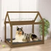 MAISON EXCLUSIVE - Lit pour chien marron miel 101x70x90 cm bois de pin solide