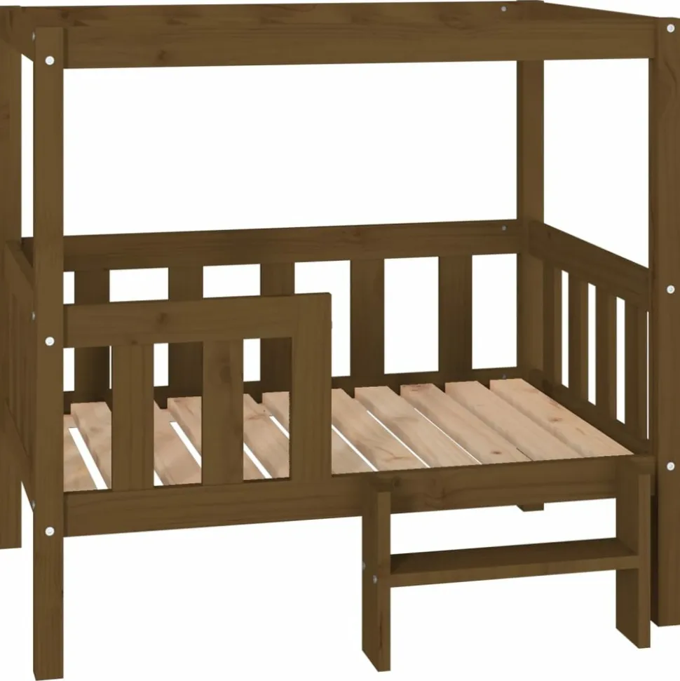 MAISON EXCLUSIVE - Lit pour chien marron miel 95,5x73,5x90 cm bois de pin solide