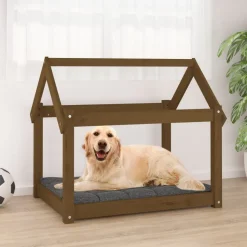MAISON EXCLUSIVE - Lit pour chien marron miel 81x60x70 cm bois de pin solide