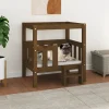 MAISON EXCLUSIVE - Lit pour chien marron miel 65,5x50,5x70 cm bois de pin solide