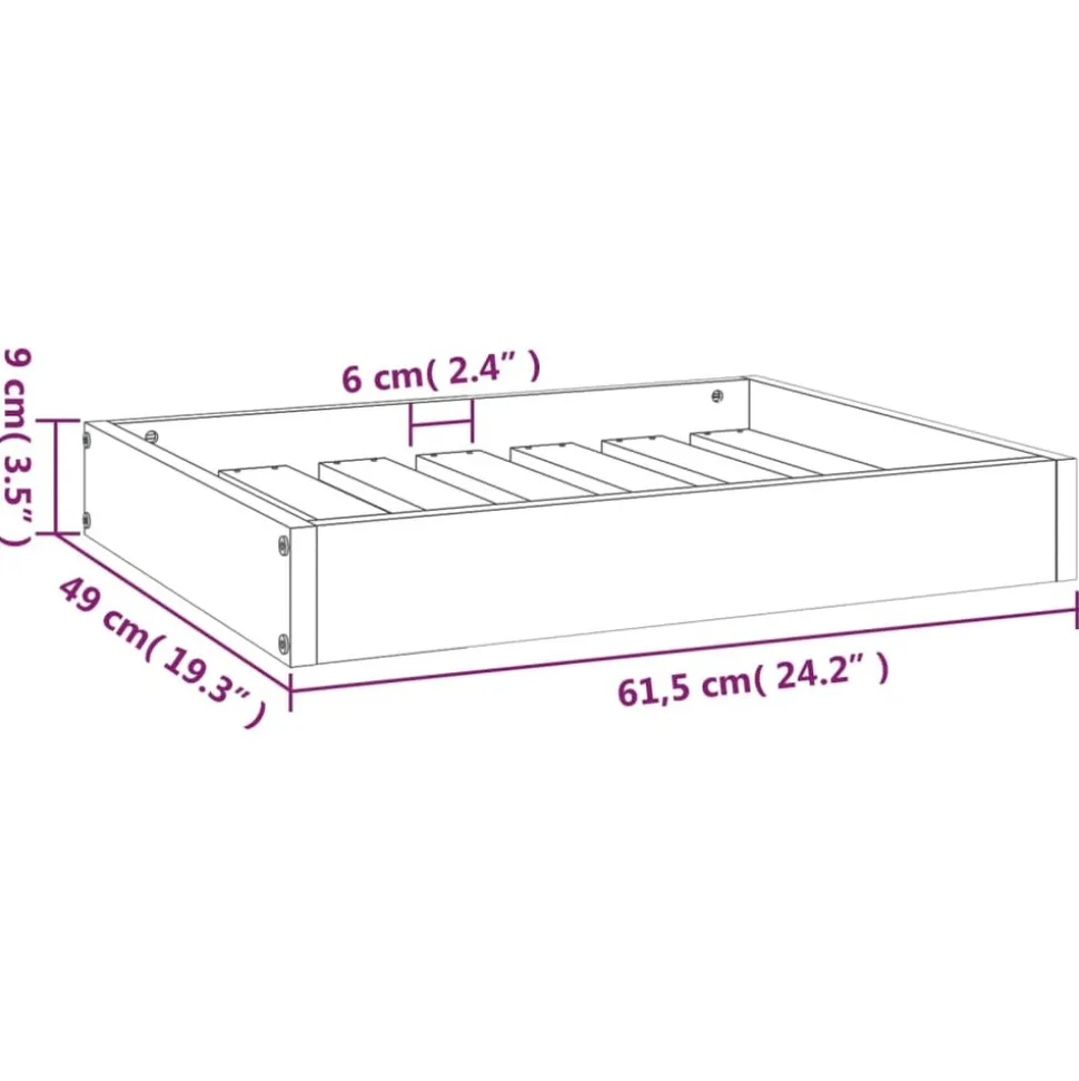 MAISON EXCLUSIVE - Lit pour chien marron miel 61,5x49x9 cm bois de pin solide