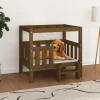 MAISON EXCLUSIVE - Lit pour chien marron miel 75,5x63,5x70 cm bois de pin solide