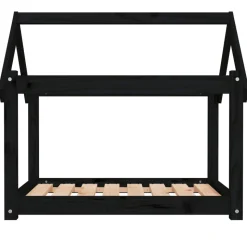 MAISON EXCLUSIVE - Lit pour chien noir 81x60x70 cm bois de pin solide