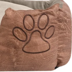 MAISON EXCLUSIVE - Lit pour chiens avec coussin cuir artificiel pu taille xl beige