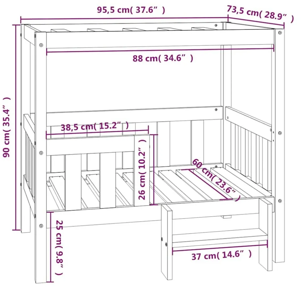 MAISON EXCLUSIVE - Lit pour chien 95,5x73,5x90 cm bois de pin solide