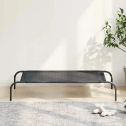 MAISON EXCLUSIVE - Lit surélevé pour chien noir l textilène
