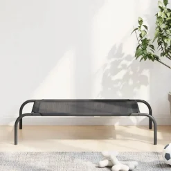 MAISON EXCLUSIVE - Lit surélevé pour chien noir s textilène