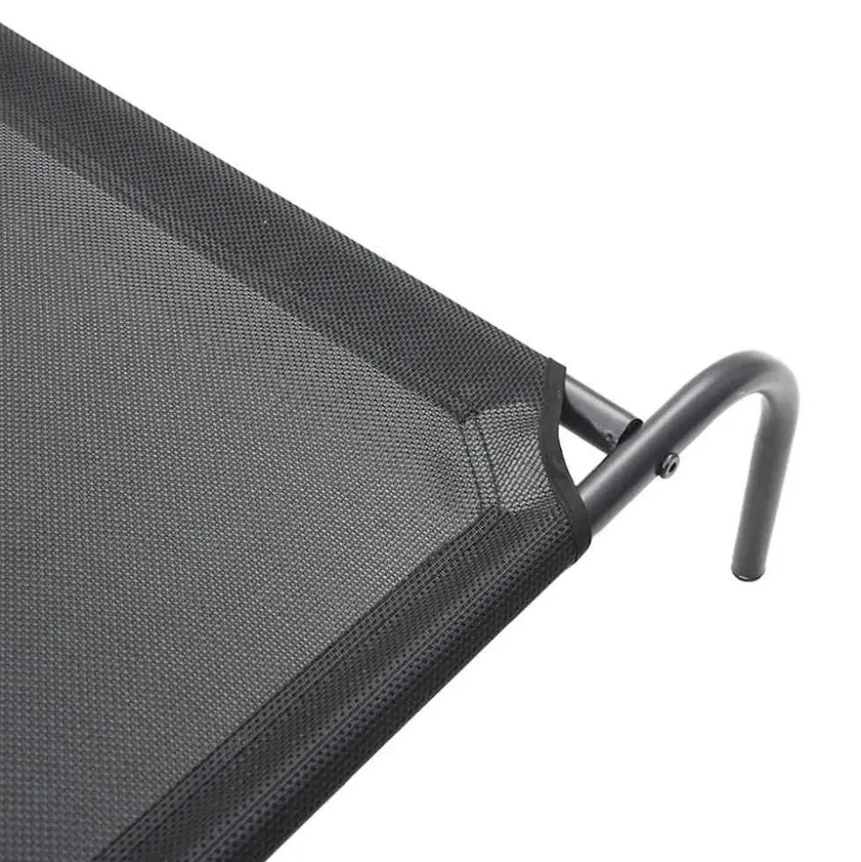 MAISON EXCLUSIVE - Lit surélevé pour chien noir s textilène