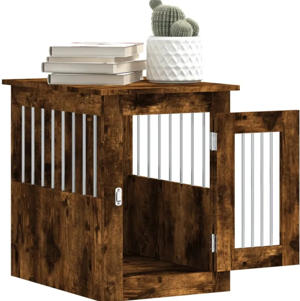 MAISON EXCLUSIVE - Meuble de cage pour chiens chêne fumé 45x62x59 cm