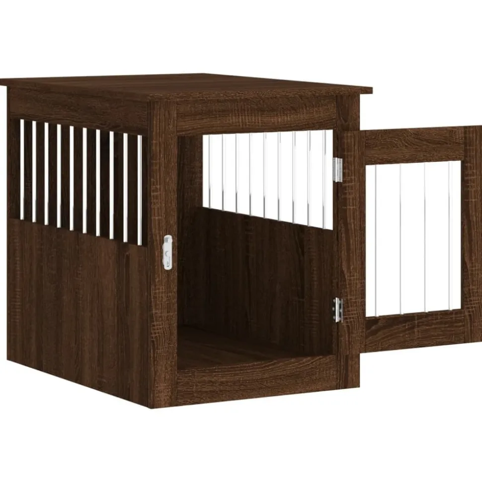 MAISON EXCLUSIVE - Meuble de cage pour chiens chêne marron 55x75x65 cm
