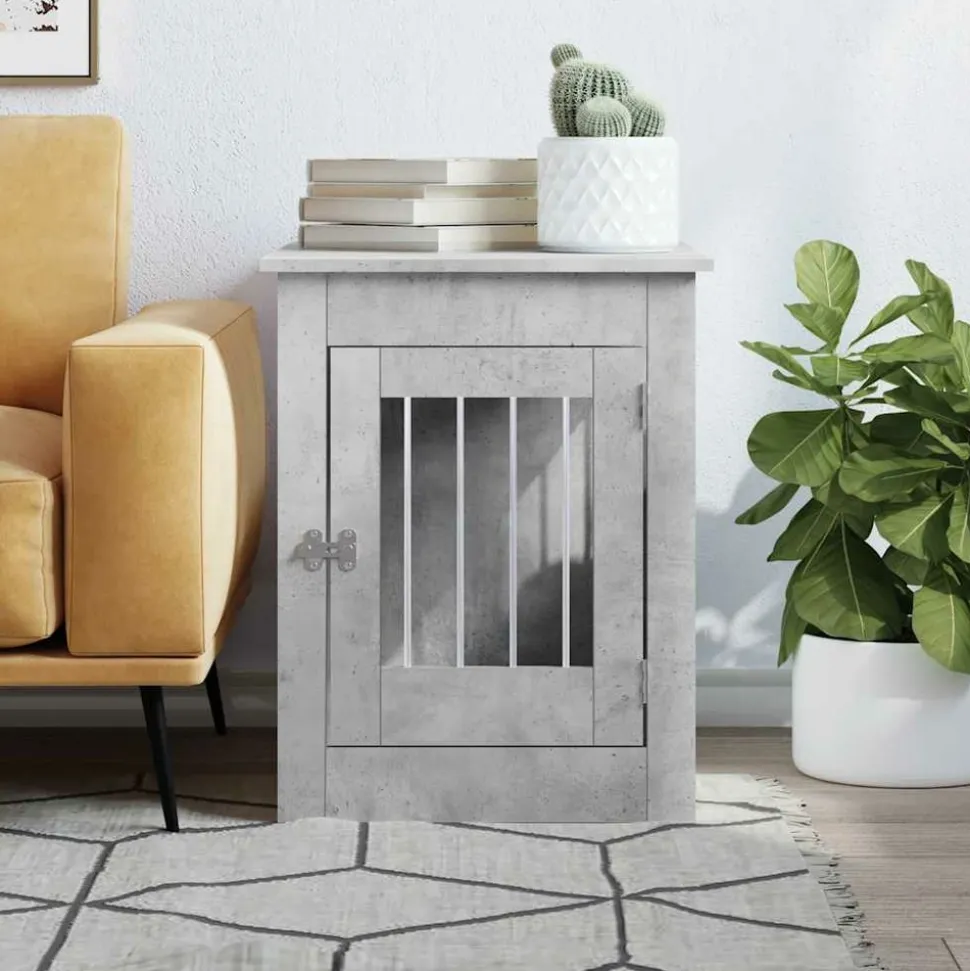 MAISON EXCLUSIVE - Meuble de cage pour chiens gris béton 55x80x68 cm