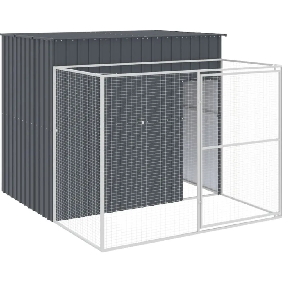 MAISON EXCLUSIVE - Niche pour chien avec cour anthracite 214x253x181 cm