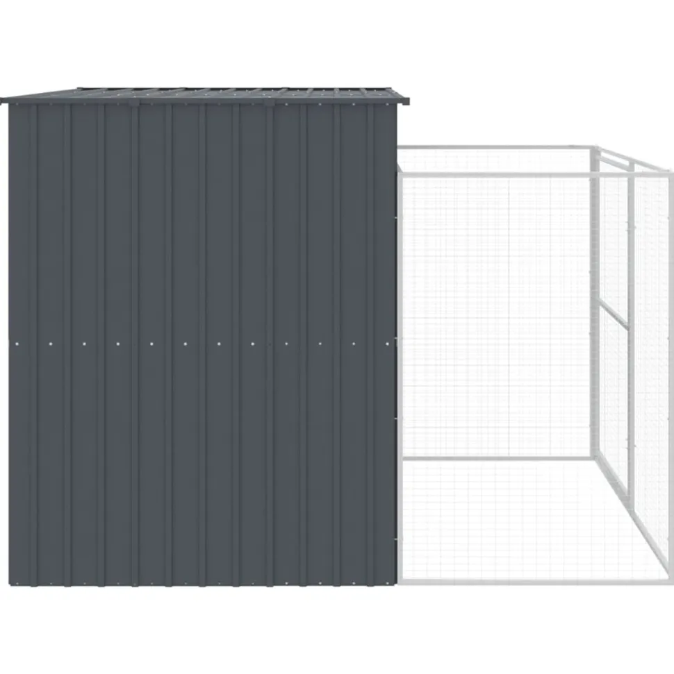 MAISON EXCLUSIVE - Niche pour chien avec cour anthracite 214x253x181 cm