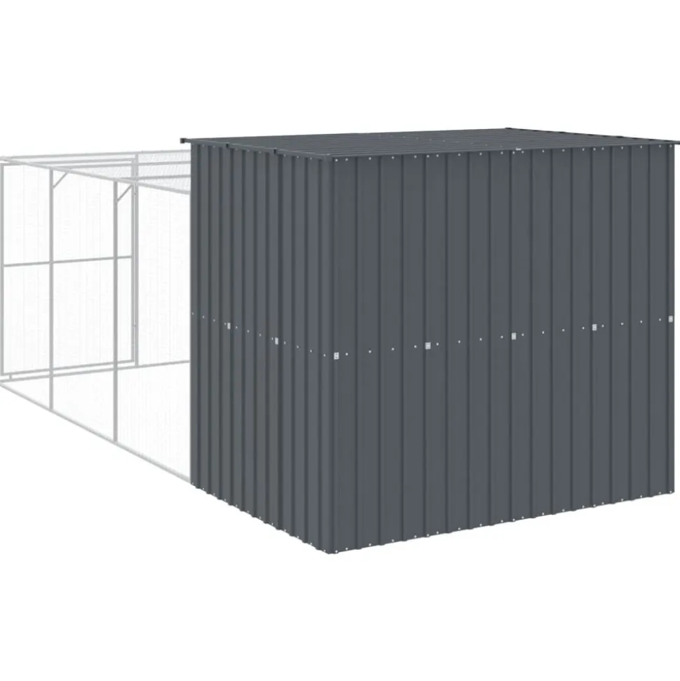 MAISON EXCLUSIVE - Niche pour chien avec cour anthracite 214x457x181 cm