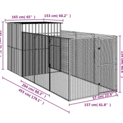 MAISON EXCLUSIVE - Niche pour chien avec cour gris clair 165x455x181 cm