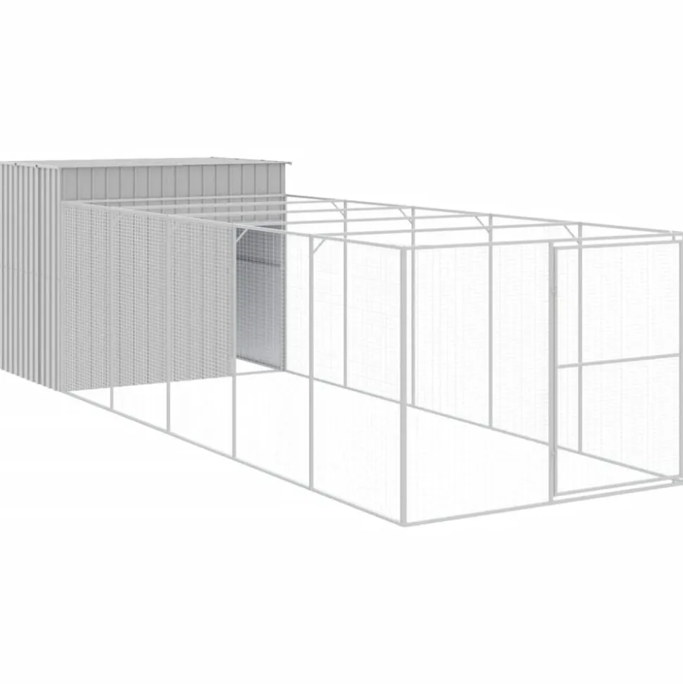 MAISON EXCLUSIVE - Niche pour chien avec cour gris clair 214x661x181 cm