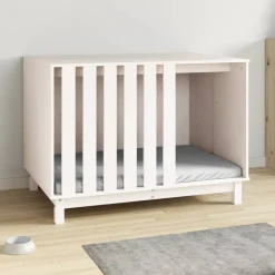 MAISON EXCLUSIVE - Niche pour chien blanc 100x70x72 cm bois de pin massif