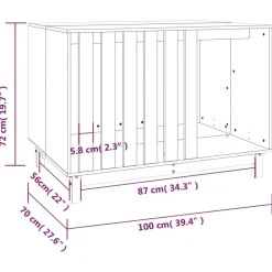 MAISON EXCLUSIVE - Niche pour chien blanc 100x70x72 cm bois de pin massif