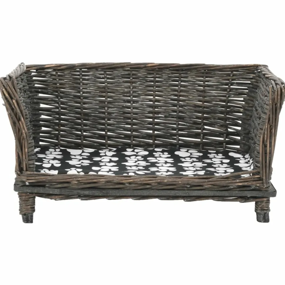 MAISON EXCLUSIVE - Panier pour chiens avec coussin gris 50x33x30 cm saule naturel