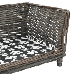 MAISON EXCLUSIVE - Panier pour chiens avec coussin gris 50x33x30 cm saule naturel