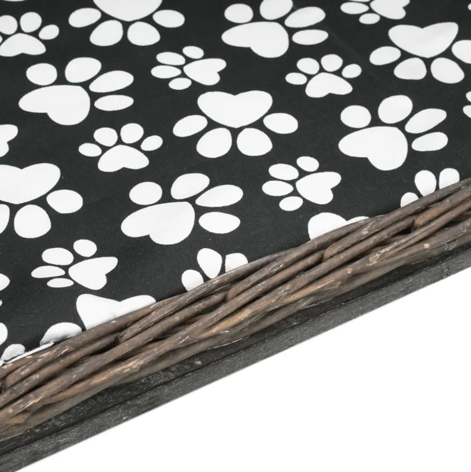 MAISON EXCLUSIVE - Panier pour chiens avec coussin gris 50x33x30 cm saule naturel