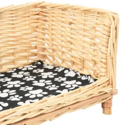 MAISON EXCLUSIVE - Panier pour chiens avec coussin 90x54x35 cm saule naturel