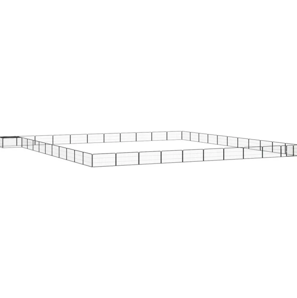 MAISON EXCLUSIVE - Parc pour chien 44panneaux noir 100x50cm acier enduit de poudre