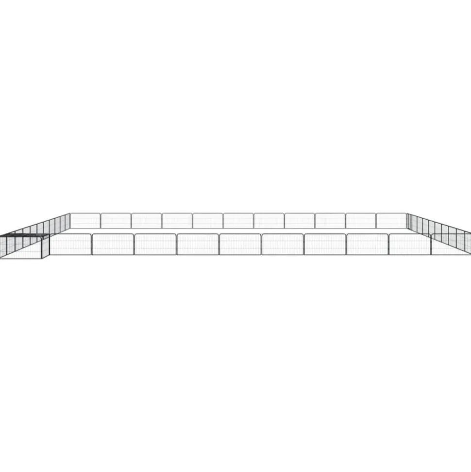 MAISON EXCLUSIVE - Parc pour chien 44panneaux noir 100x50cm acier enduit de poudre