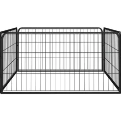 MAISON EXCLUSIVE - Parc pour chien 4 panneaux noir 100x50cm acier enduit de poudre