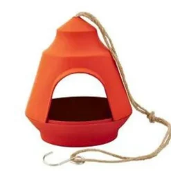 Mangeoire oiseaux sauvages orange en bambou