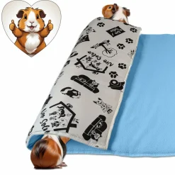 NEO SOLVO - Lot de 2 - tapis pour cochon d'inde et lapin en polaire 70 x 35 cm - absorbant, lavable en machine, economique