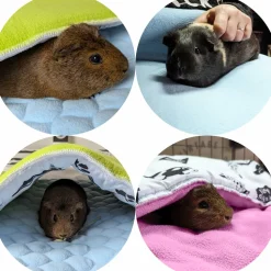 NEO SOLVO - Lot de 4 - tapis pour cochon d'inde et lapin en polaire 140 x 70 cm - polaire absorbant, lavable en machine, economique