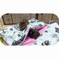 NEO SOLVO - Lot de 4 - tapis pour cochon d'inde et lapin en polaire 140 x 70 cm - polaire absorbant, lavable en machine, economique