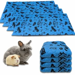 NEO SOLVO - Lot de 4 - tapis qui remplace la litière pour cochon d'inde et lapin - absorbant, imperméable, passe en machine 105 x 105 cm