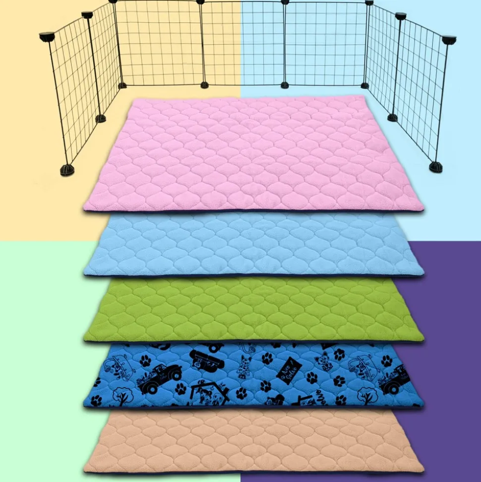 NEO SOLVO - Lot de 4 - tapis qui remplace la litière pour cochon d'inde et lapin - absorbant, imperméable, passe en machine 105 x 105 cm