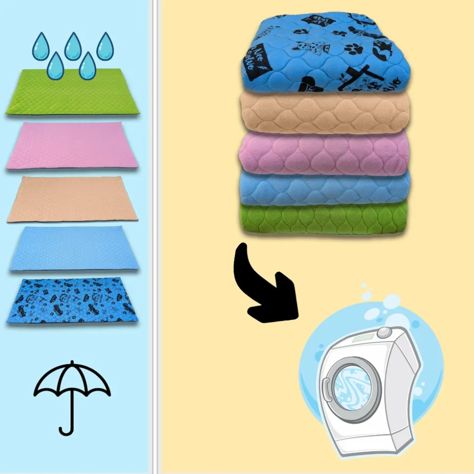 NEO SOLVO - Lot de 4 - tapis qui remplace la litière pour cochon d'inde et lapin - absorbant, imperméable, passe en machine 120 x 60 cm