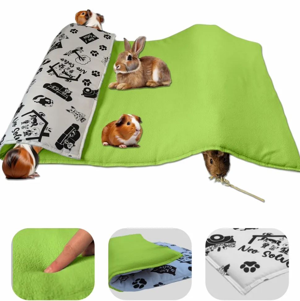 NEO SOLVO - Tapis pour cochon d'inde et lapin en polaire - 140 x 70 cm - polaire absorbant, lavable en machine, economique et ecologique