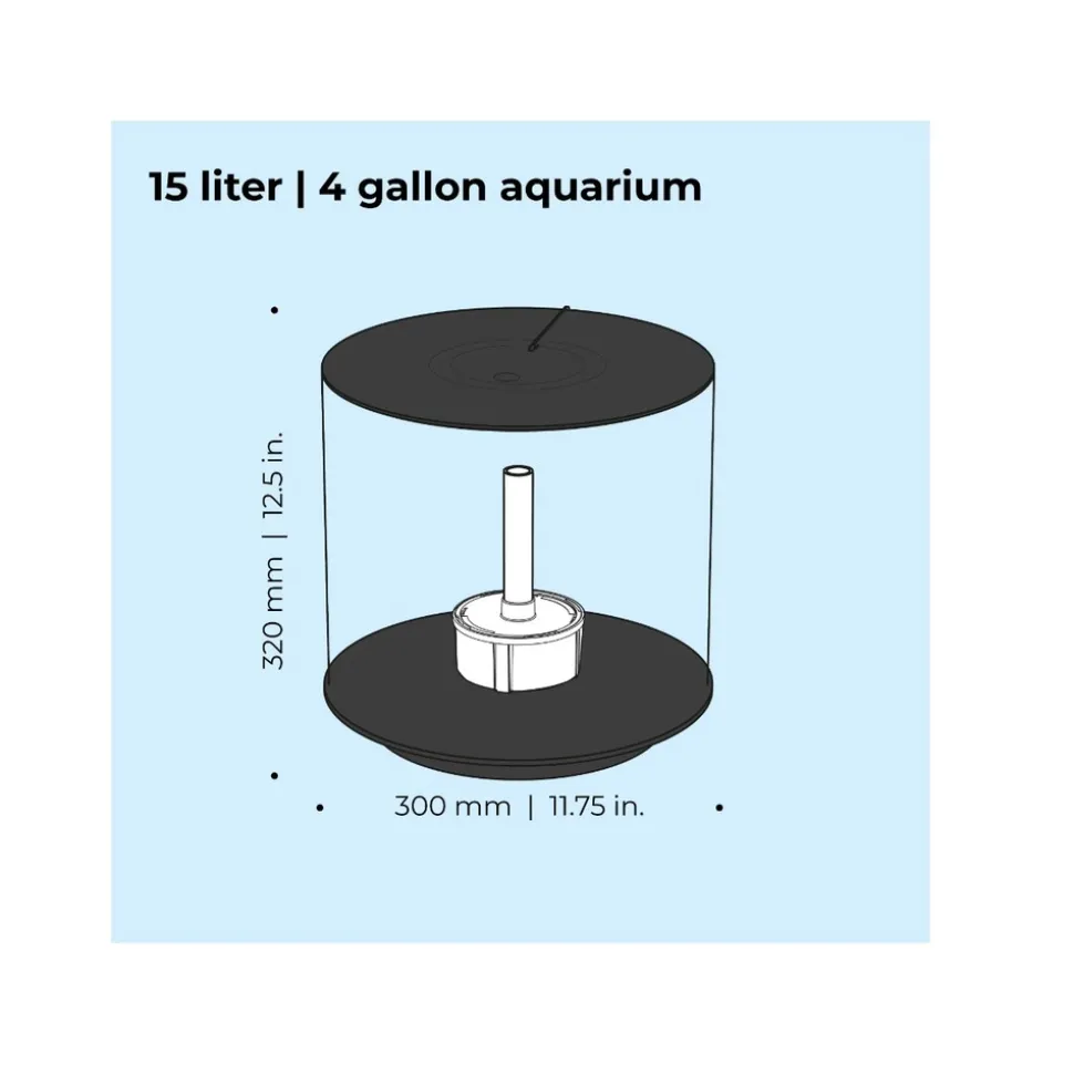 Oase aquarium rond 15l led noir - tube 15 led black