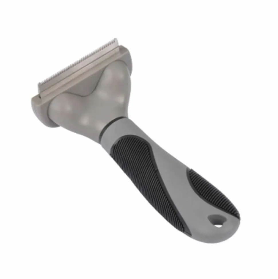 PARIS PRIX - Brosse de toilettage "spéciale sous poils" 16cm gris