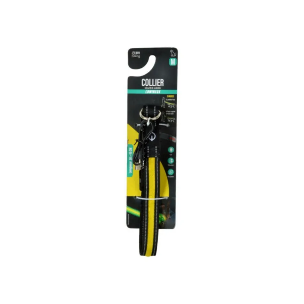 PARIS PRIX - Collier lumineux pour chien "led" 45cm jaune