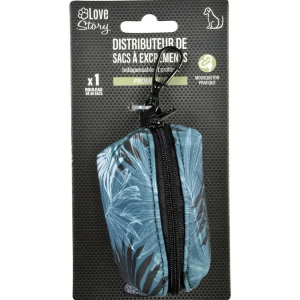 PARIS PRIX - Distributeur de sacs à excréments "eden" 9cm bleu